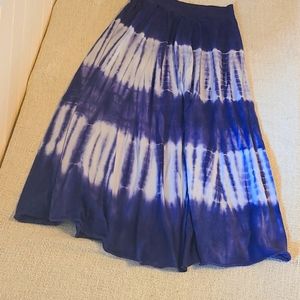 TRYST By Matthew- Maxi Skirt- Blue and Cream- L